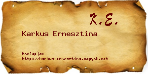 Karkus Ernesztina névjegykártya